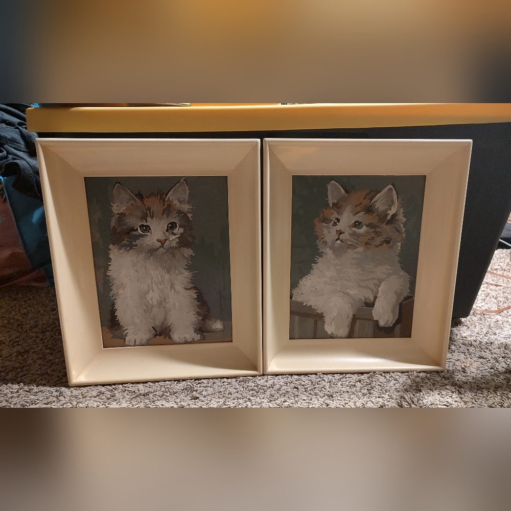 Pair of Framed 1945 Watercolor Paintings With Frames